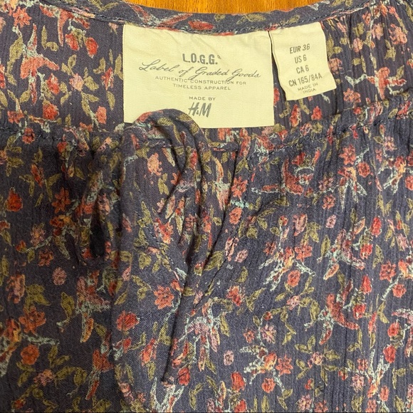 H&M L.O.G.G. Floral Long Sleeve Shirt - Picture 4 of 4